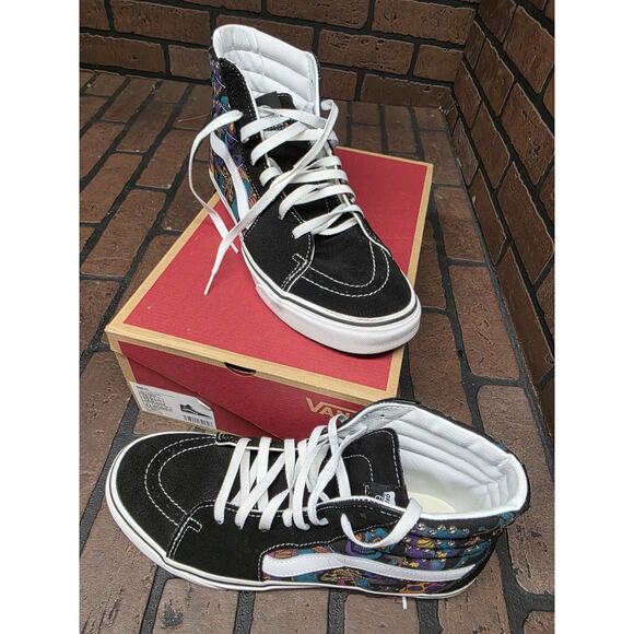 Vans SK8-Hi Men Size 10.5 Womens Size 12 Trippy Drip Skull Casual Shoes - Picture 4 of 8